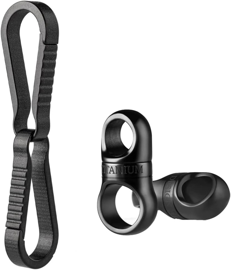 Edc Carry Clip - ตัวเชื่อมพวงกุญแจแบบหมุนได้ ทำจากไทเทเนียม และตะขอสำหรับคล้องพวงกุญแจ, พวงกุญแจขนาดเล็กแบบพกพา เหมาะสำหรับใช้งานในชีวิตประจำวันและกิจกรรมกลางแจ้ง สำหรับผู้ชาย